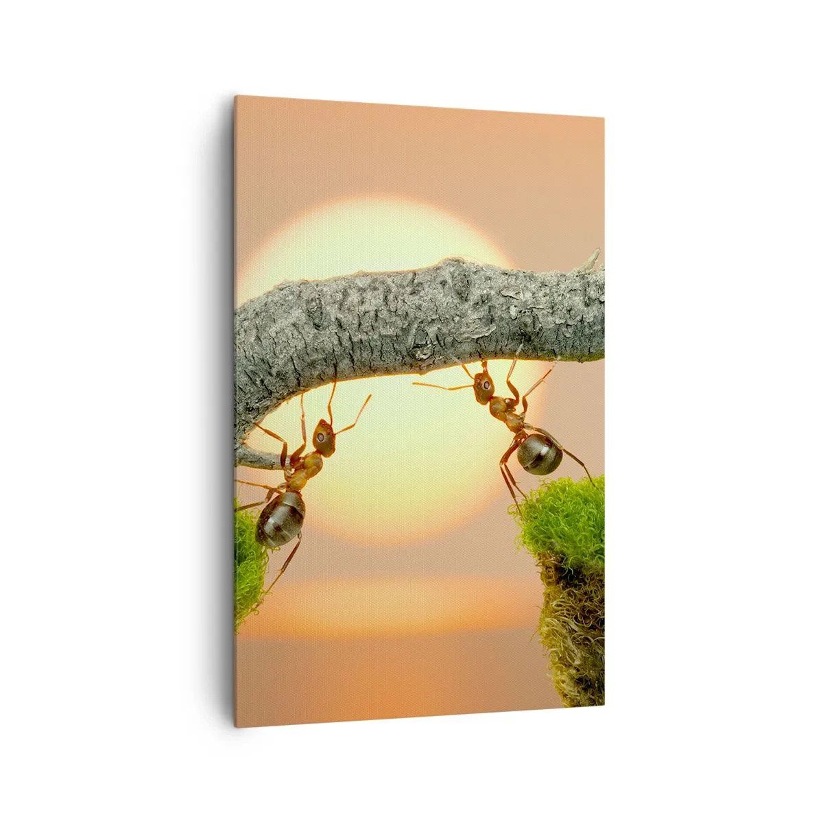 Lærredstryk - Billede på lærred - Glædeligt, fælles arbejde - 80x120 cm