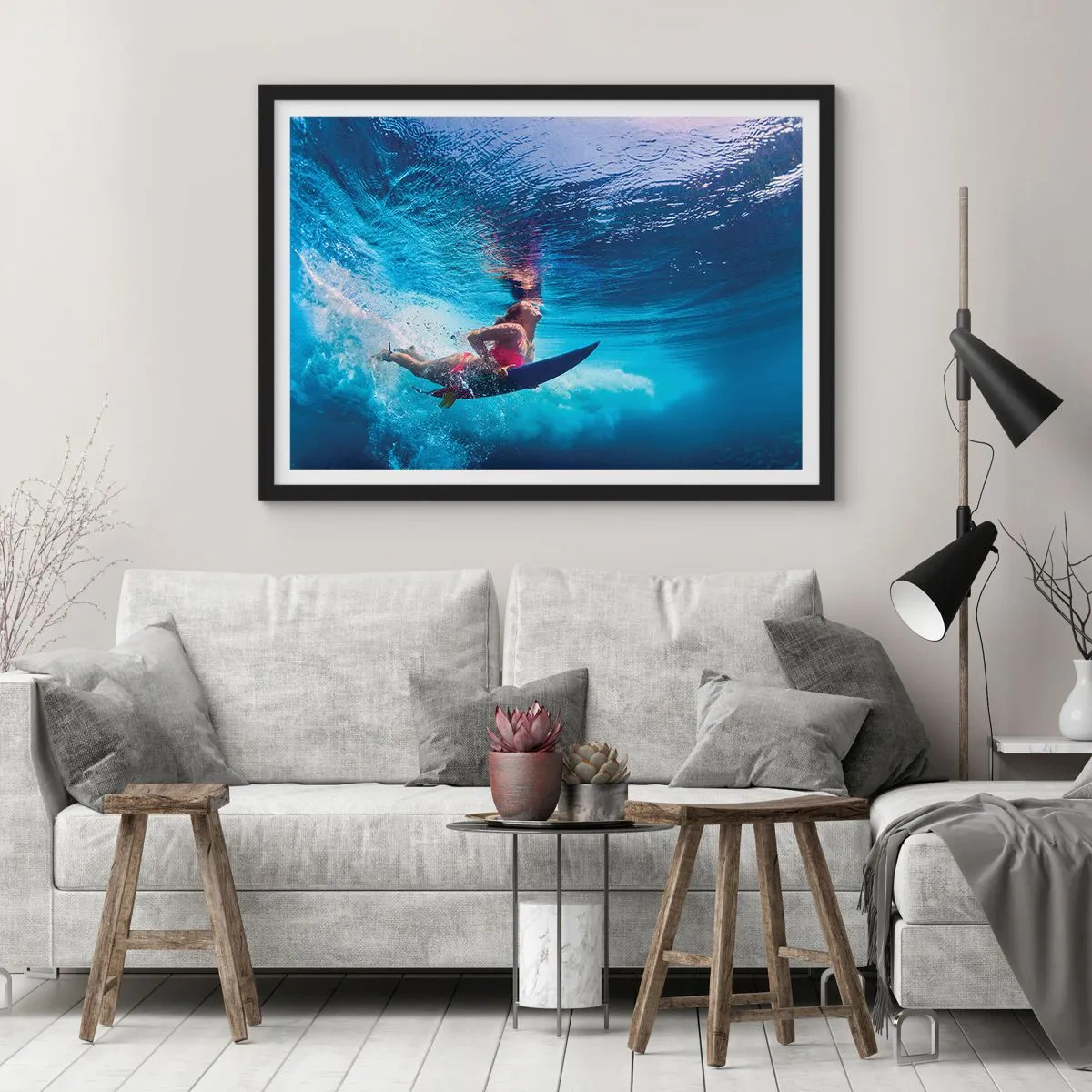 Plakat i sort ramme - Dybden af glæde - 70x50 cm