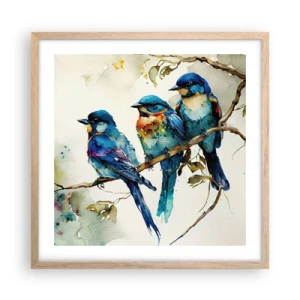 Plakat i ramme af lyst egetræ - Er han fornærmet? - 50x50 cm