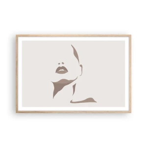 Plakat i ramme af lyst egetræ - Skabt af lys og skygge - 91x61 cm