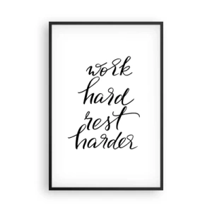 Plakat i sort ramme - Balance i livet - 61x91 cm