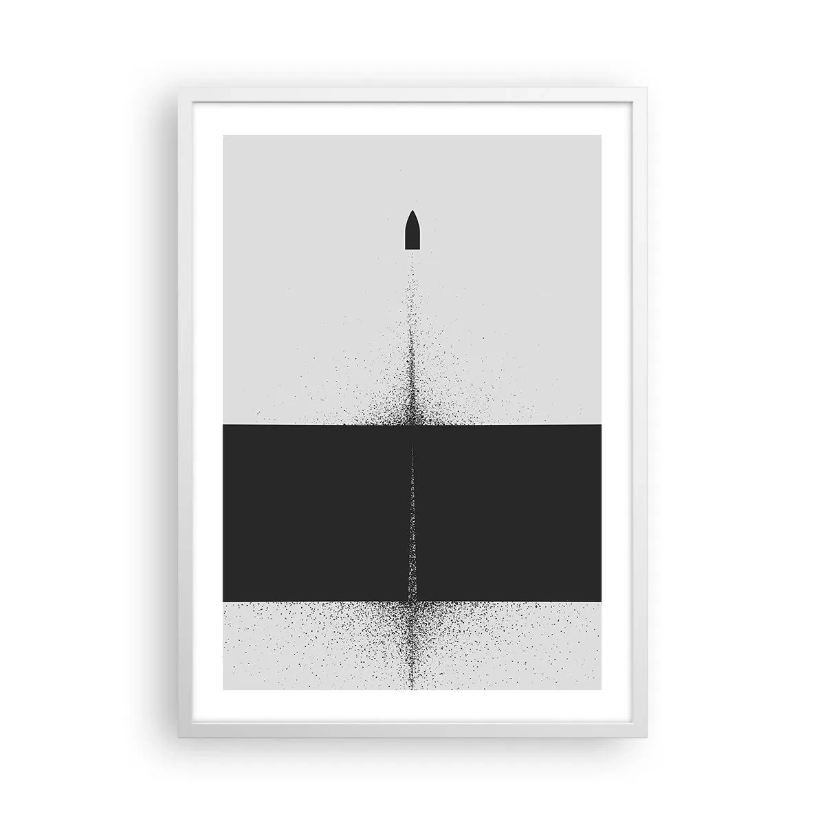 Plakat i hvid ramme - Lige til sagen - 50x70 cm
