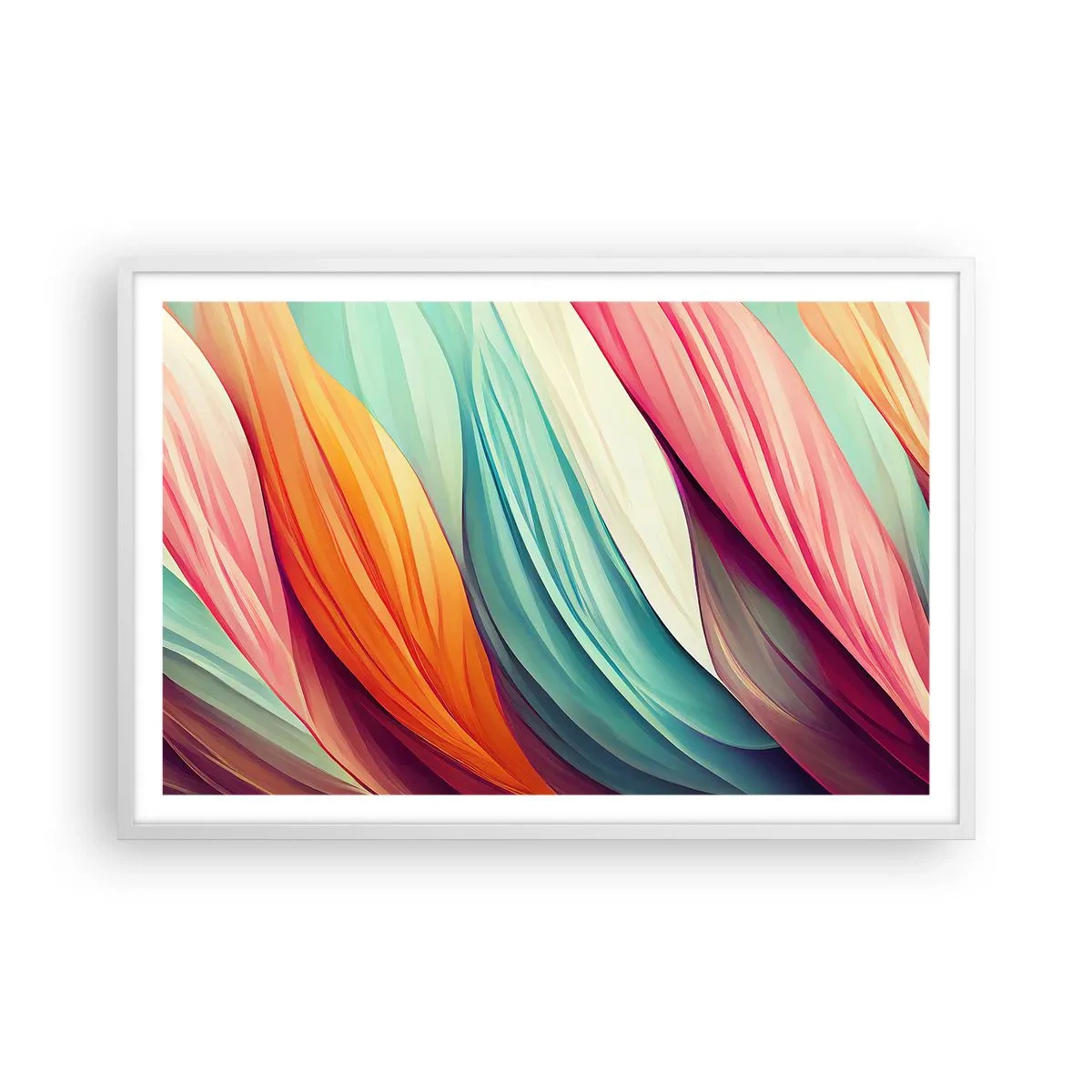 Plakat i hvid ramme - Regnbuevævning - 91x61 cm