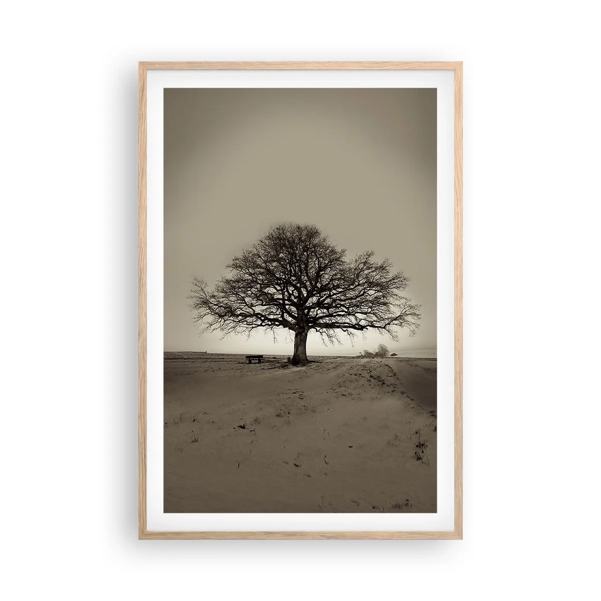 Plakat i ramme af lyst egetræ - Herfra og til evigheden - 61x91 cm