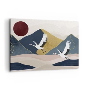 Lærredstryk - Billede på lærred - Og dagen er igen FLØJET af sted - 100x70 cm