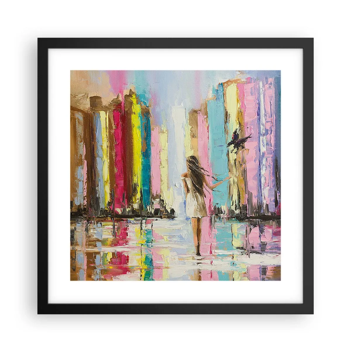 Plakat i sort ramme - Følg mig - 40x40 cm