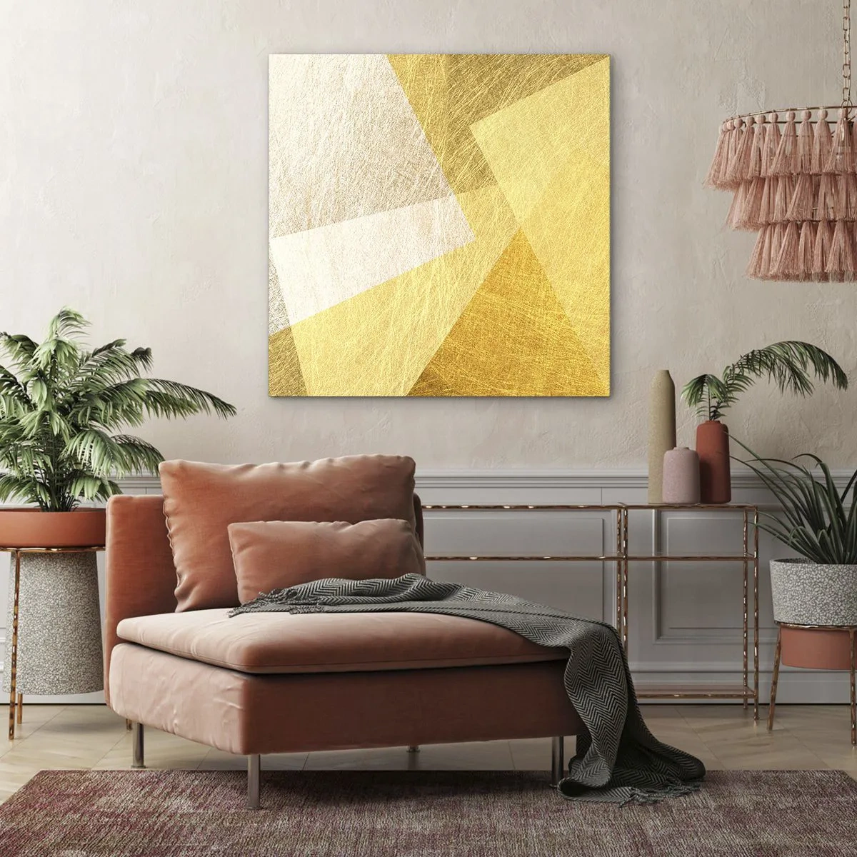 Lærredstryk - Billede på lærred - Geometriens vejr - 30x30 cm