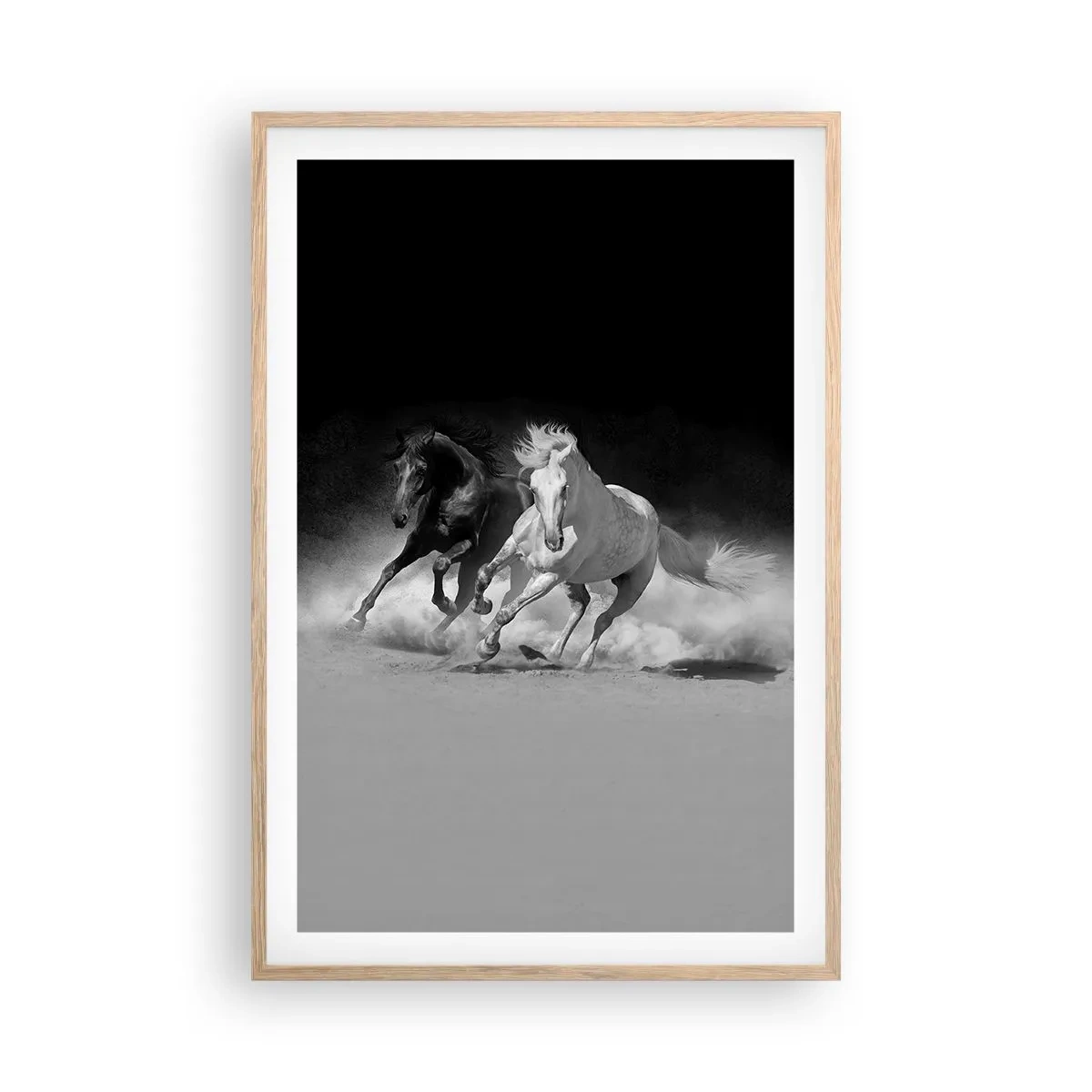 Plakat i ramme af lyst egetræ - Frihedens galop - 61x91 cm