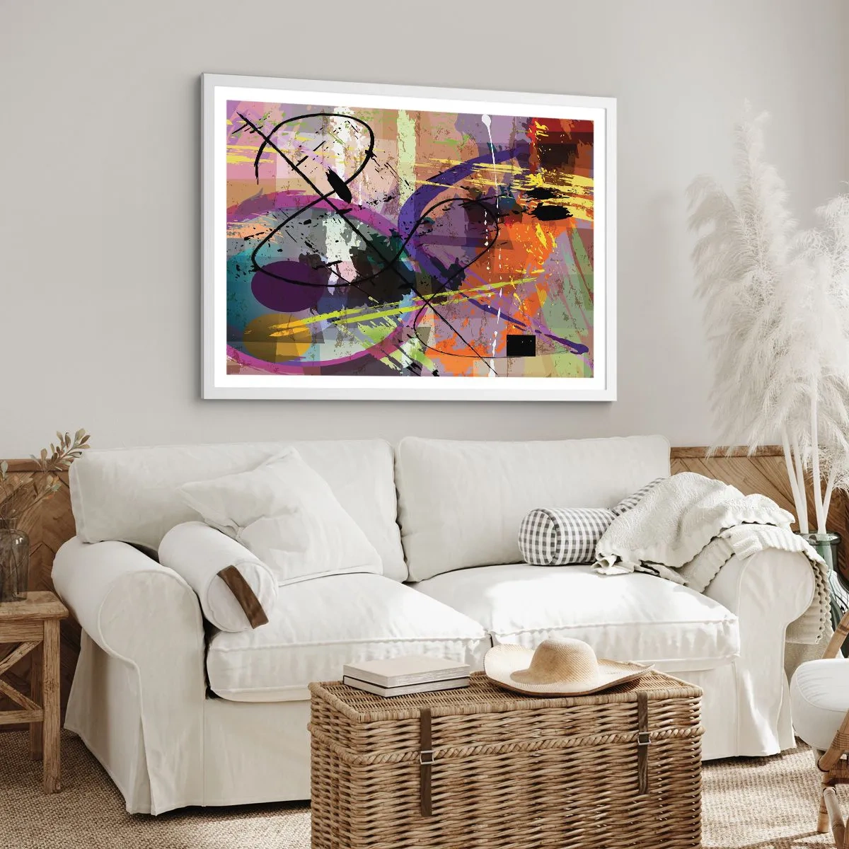 Plakat i hvid ramme - Kan være lige eller rundt - 50x40 cm