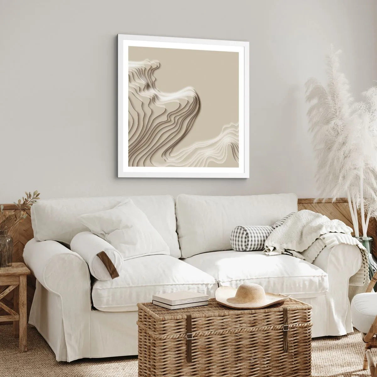 Plakat i hvid ramme - Kunstens topografi - 60x60 cm