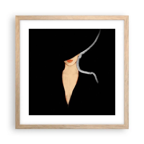 Plakat i ramme af lyst egetræ - Elegance og stil - 40x40 cm