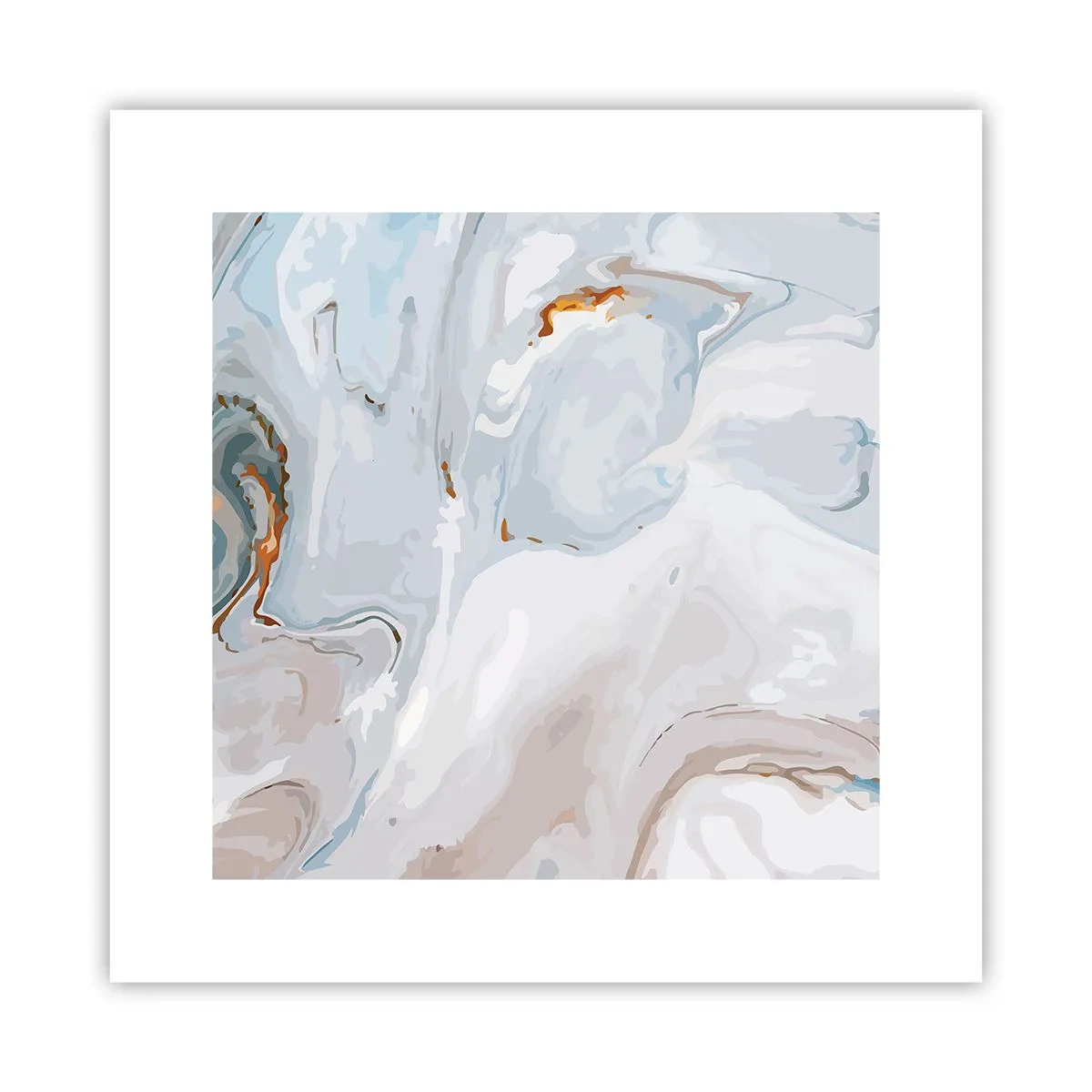 Plakat - Hvid opløftet - 30x30 cm