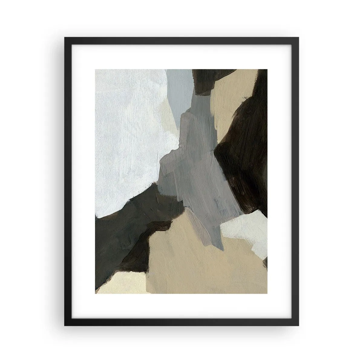 Plakat i sort ramme - Abstraktion: afsked med det grå - 40x50 cm