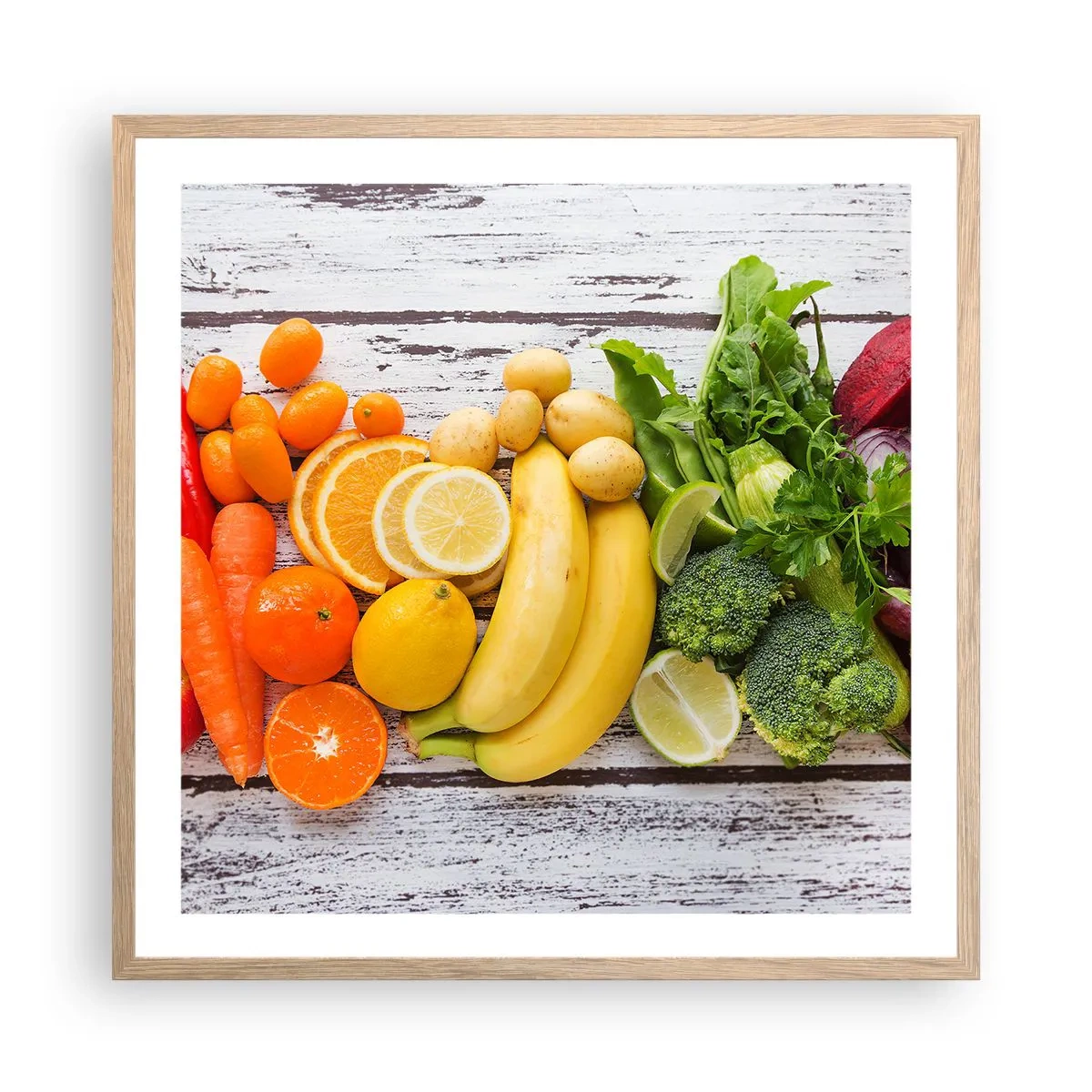 Plakat i ramme af lyst egetræ - Er det ikke nok? - 60x60 cm