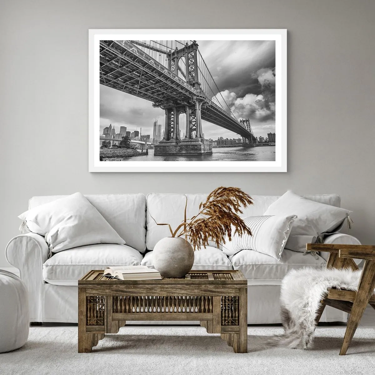 Plakat i hvid ramme - Til byens hjerte - 50x50 cm