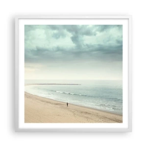 Plakat i hvid ramme - På jagt efter fred - 60x60 cm