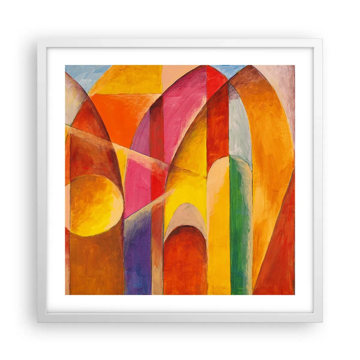 Plakat i hvid ramme - Solens katedral - 50x50 cm