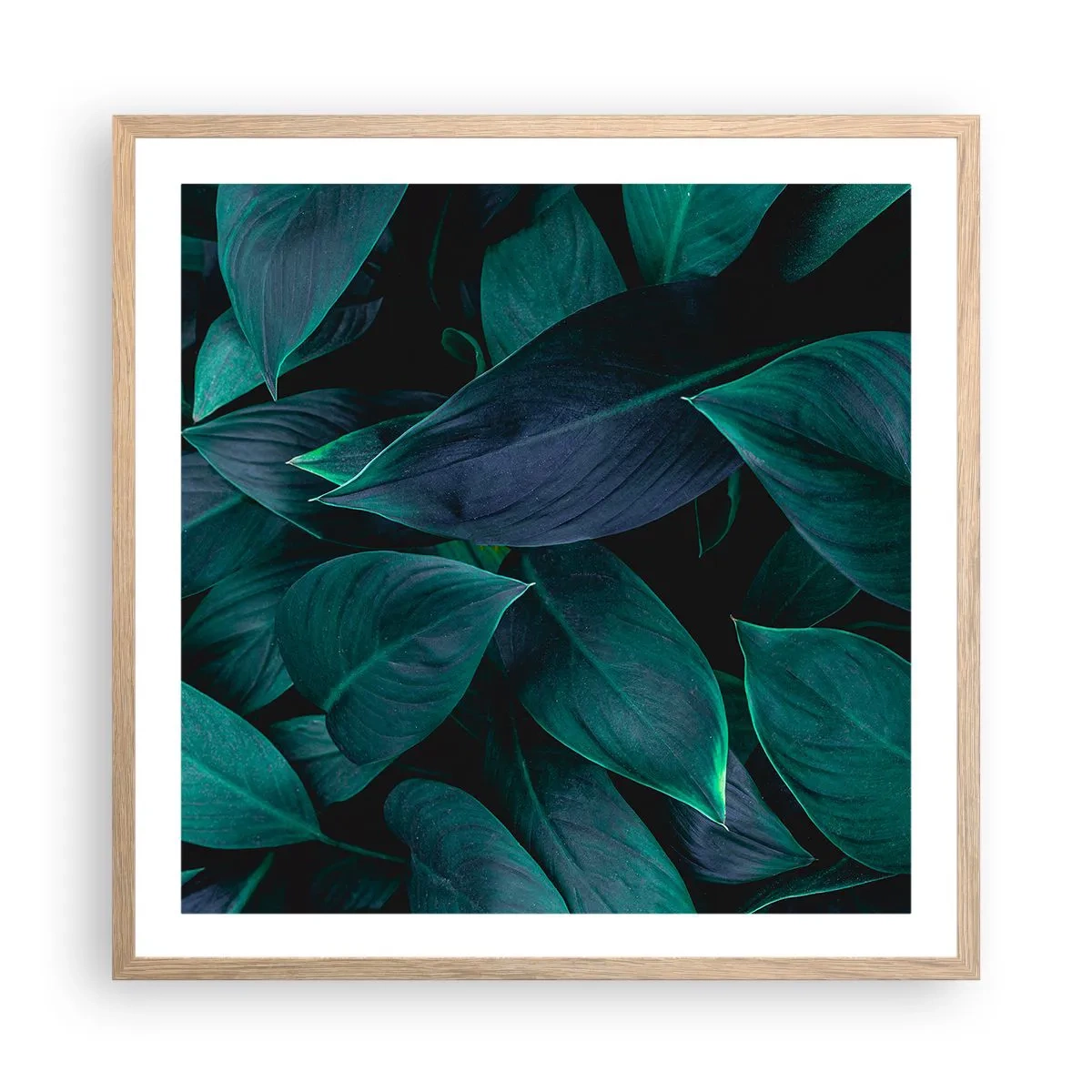 Plakat i ramme af lyst egetræ - Grønt i sig selv - 60x60 cm