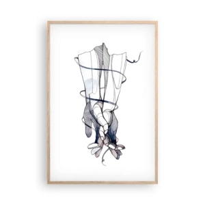 Plakat i ramme af lyst egetræ - En undersøgelse af berøring - 61x91 cm