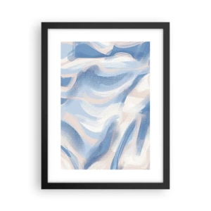Plakat i sort ramme - Blå krusninger - 30x40 cm