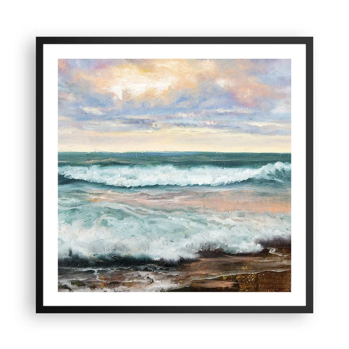 Plakat i sort ramme - Her vil du glatte din sjæl - 60x60 cm