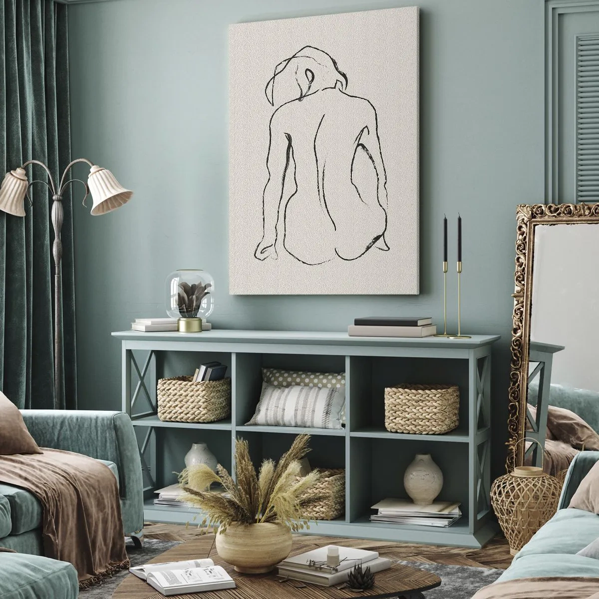 Lærredstryk - Billede på lærred - Nøgen pige - 50x70 cm