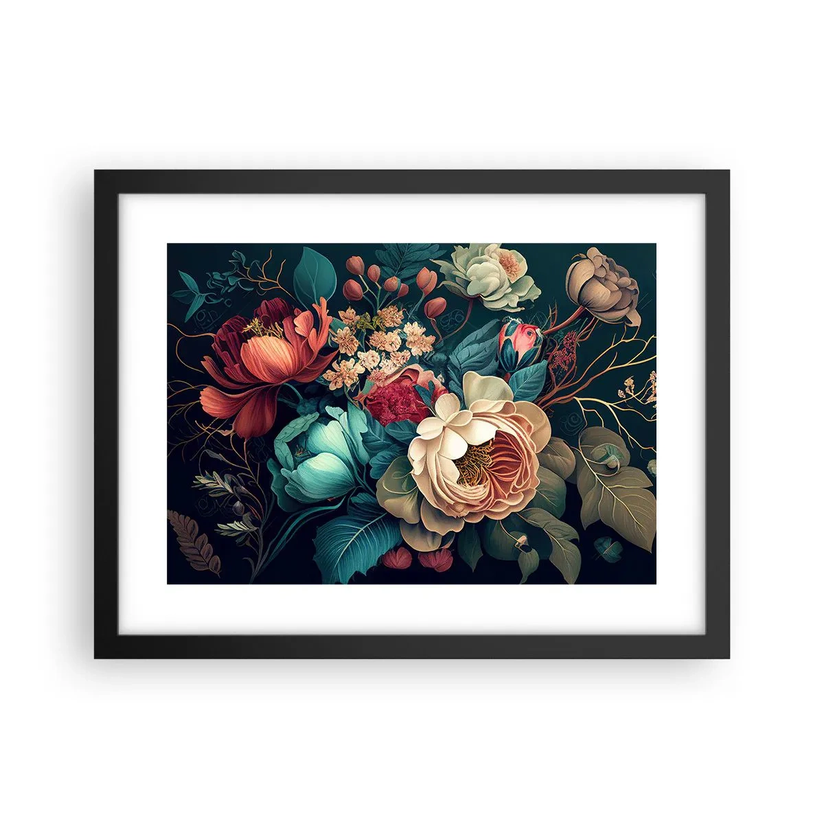 Plakat i sort ramme - Charme fra det 19. århundrede - 40x30 cm