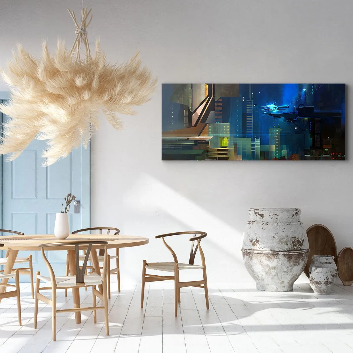 Lærredstryk - Billede på lærred - I den nærmeste fremtid - 100x40 cm