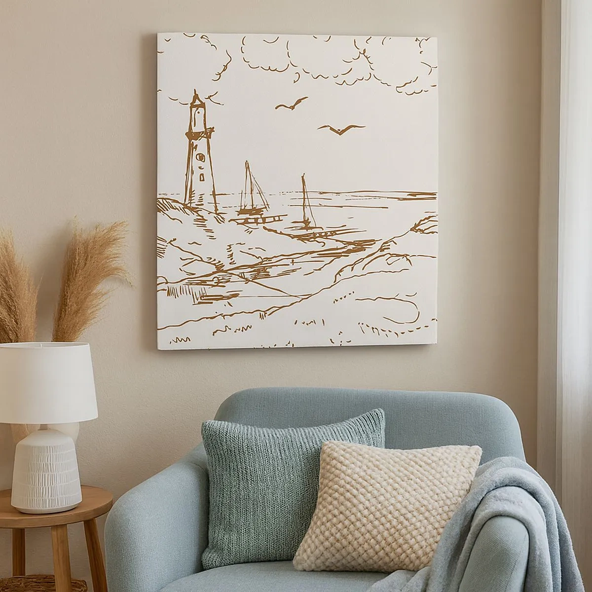 Lærredstryk - Billede på lærred - Oversigt over sommerminder - 30x30 cm