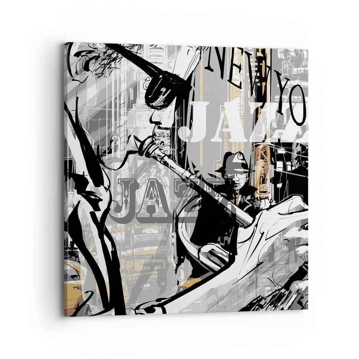 Lærredstryk - Billede på lærred - Til New Yorks rytme - 70x70 cm