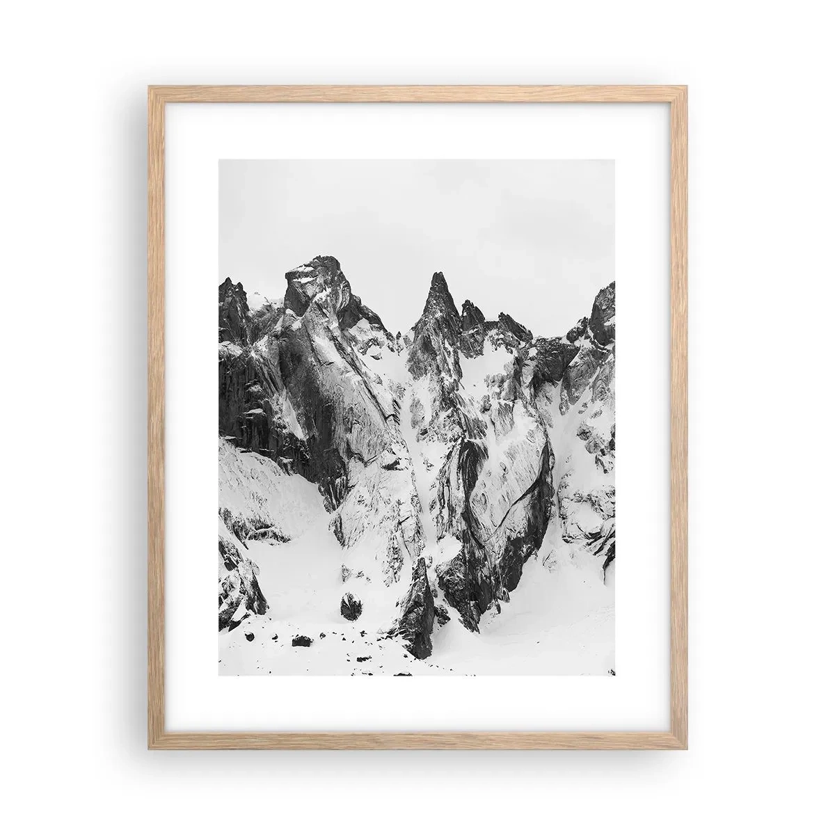 Plakat i ramme af lyst egetræ - Granit truende højderyg - 40x50 cm
