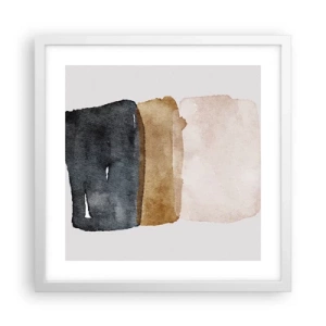 Plakat i hvid ramme - Sammensætning af jordfarver - 40x40 cm