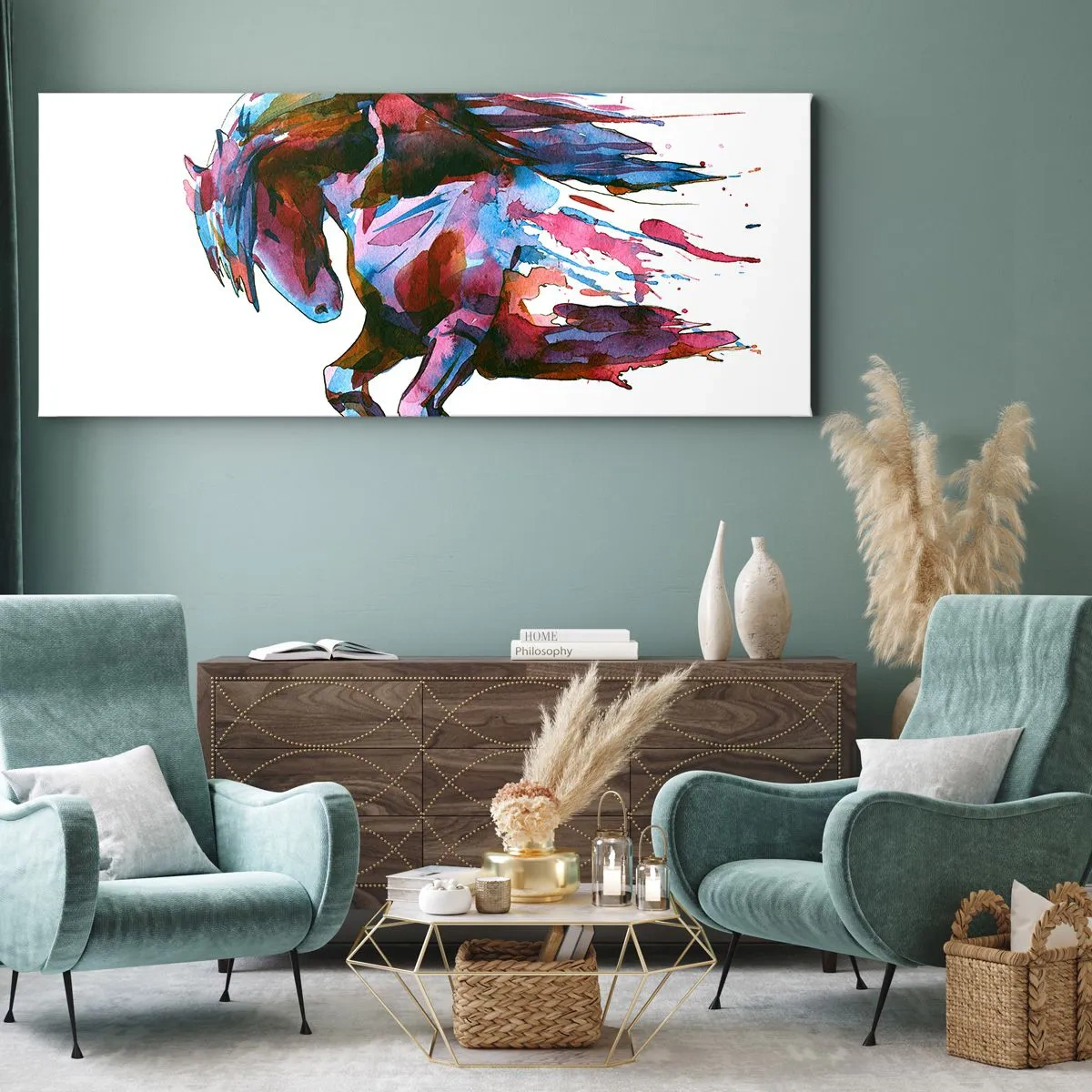 Lærredstryk - Billede på lærred - I henrykkelse - 100x40 cm