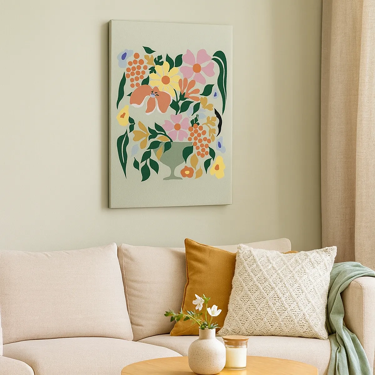 Lærredstryk - Billede på lærred - En buket fuld af liv - 50x70 cm