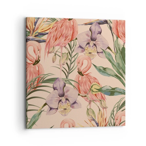 Lærredstryk - Billede på lærred - Lyserød blomstret ballet - 70x70 cm