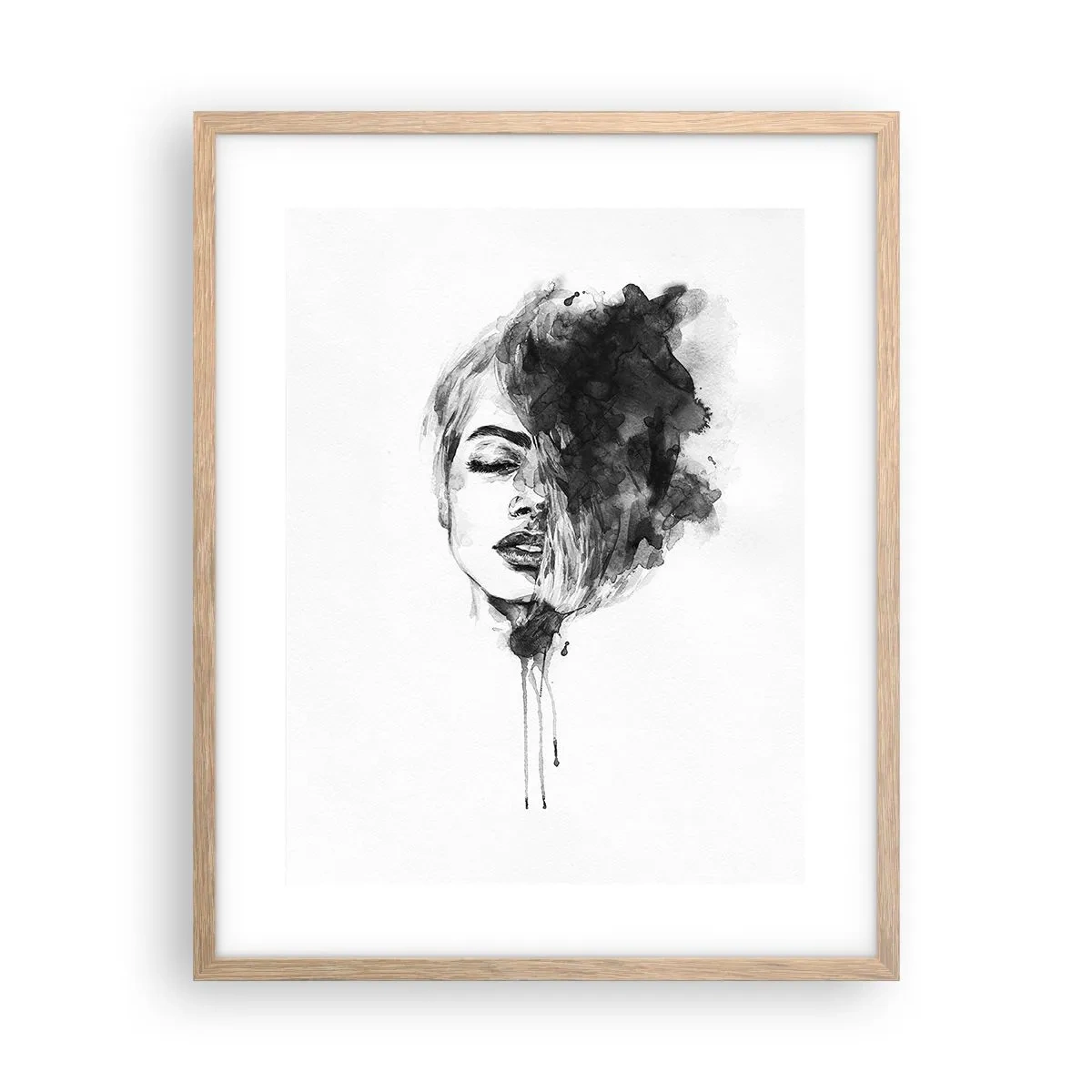 Plakat i ramme af lyst egetræ - Hvad piger drømmer om - 40x50 cm