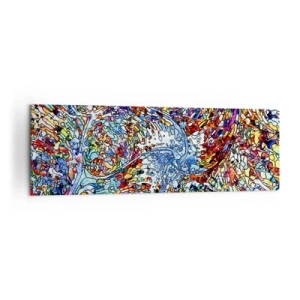 Lærredstryk - Billede på lærred - Dråbe af farvet glas - 160x50 cm