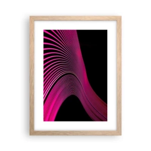 Plakat i ramme af lyst egetræ - En allé af lys - 30x40 cm