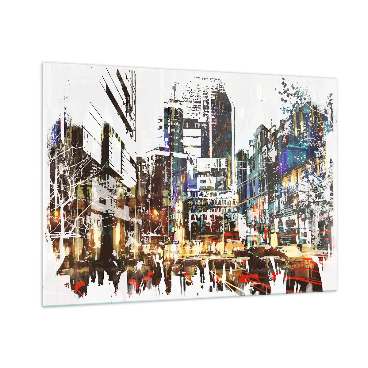Billede på glas - Flimrende by - 100x70 cm