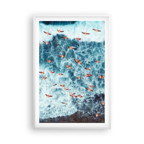 Plakat i hvid ramme - Parade ved havet - 61x91 cm