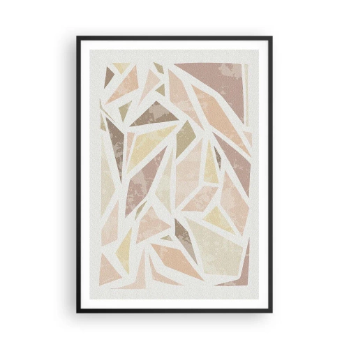 Plakat i sort ramme - Komposition af farvet glas - 70x100 cm