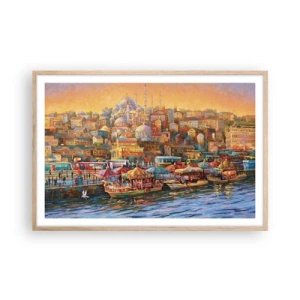 Plakat i ramme af lyst egetræ - En historie fra Istanbul - 91x61 cm
