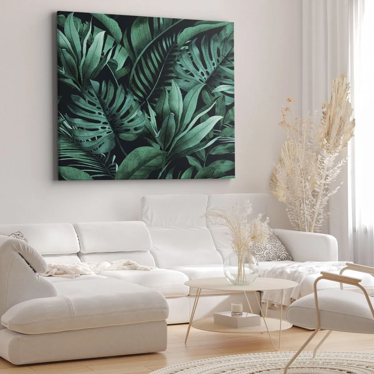 Lærredstryk - Billede på lærred - Dyb tropisk grøn - 100x70 cm