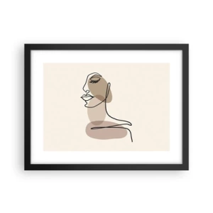 Plakat i sort ramme - En vis linje af skønhed - 40x30 cm