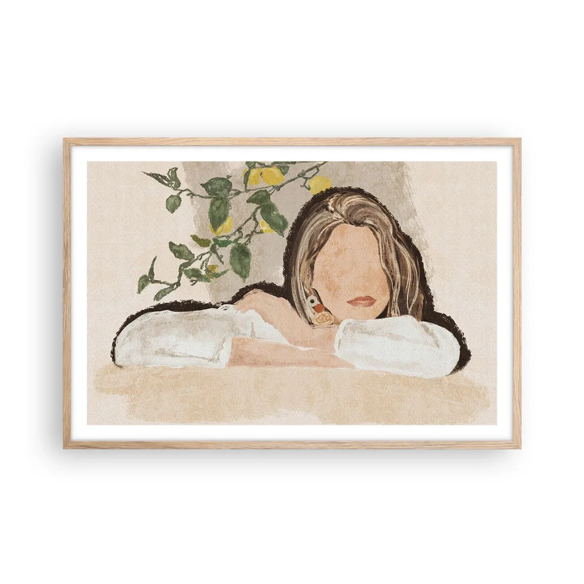 Plakat i ramme af lyst egetræ - Sydstaternes skønhed - 91x61 cm