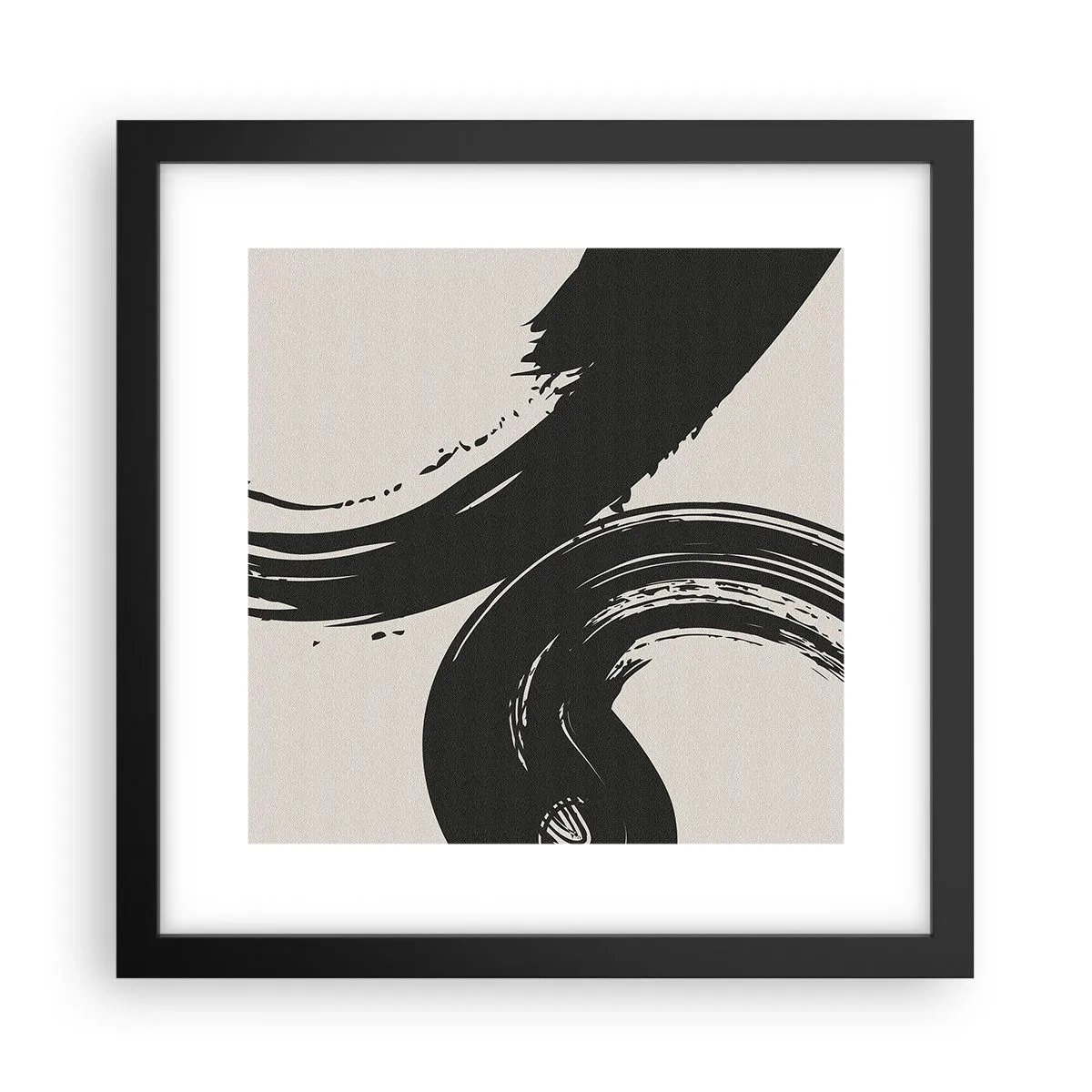 Plakat i sort ramme - Fejende og cirkulær - 30x30 cm