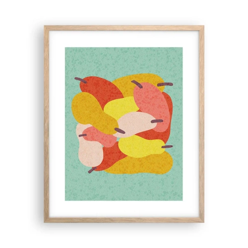 Plakat i ramme af lyst egetræ - Smag på sommersolen - 40x50 cm