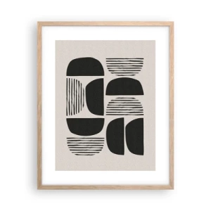 Plakat i ramme af lyst egetræ - Halvhjertede arrangementer - 40x50 cm