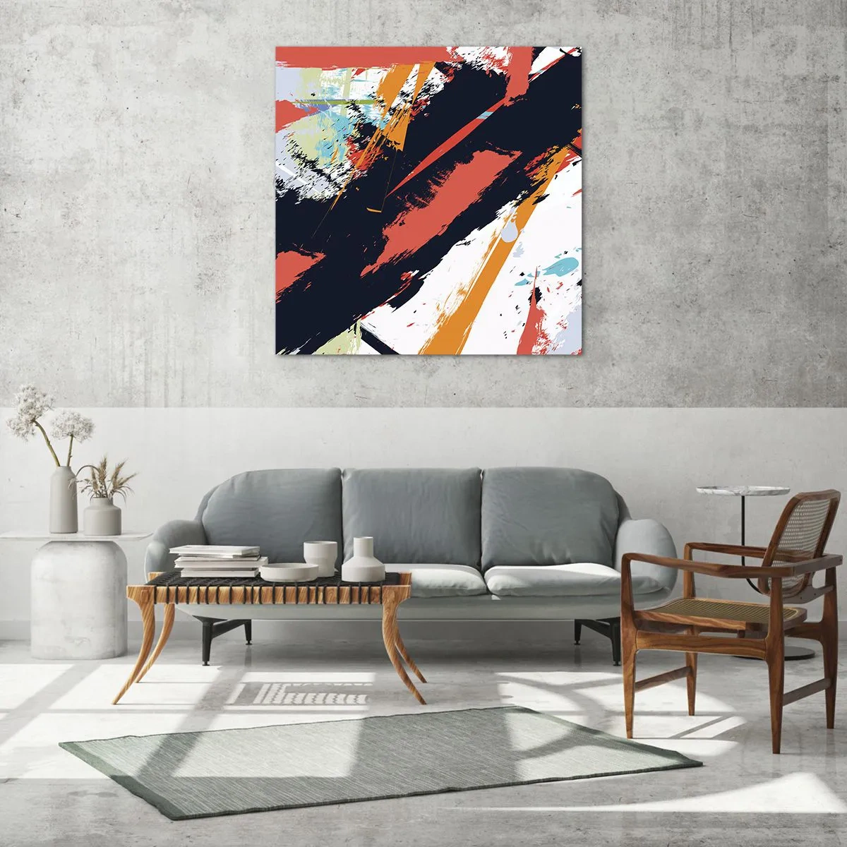 Billede på glas - Dynamisk sammensætning - 70x70 cm