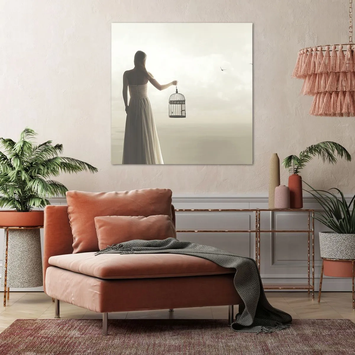 Lærredstryk - Billede på lærred - Vær fri - 70x70 cm